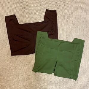 ✰ 2 pairs of brown and green gapfit leggings ✰